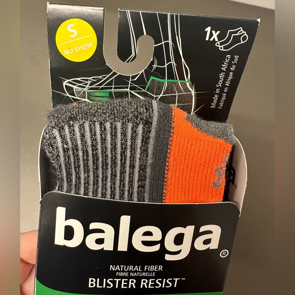 BALEGA BLISTER RESIST SOCKS, NO SHOW, SMALL (US 4.5 - 6.5)